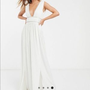 ASOS Pleated Maxi Dress with Rhinestone Trim A12